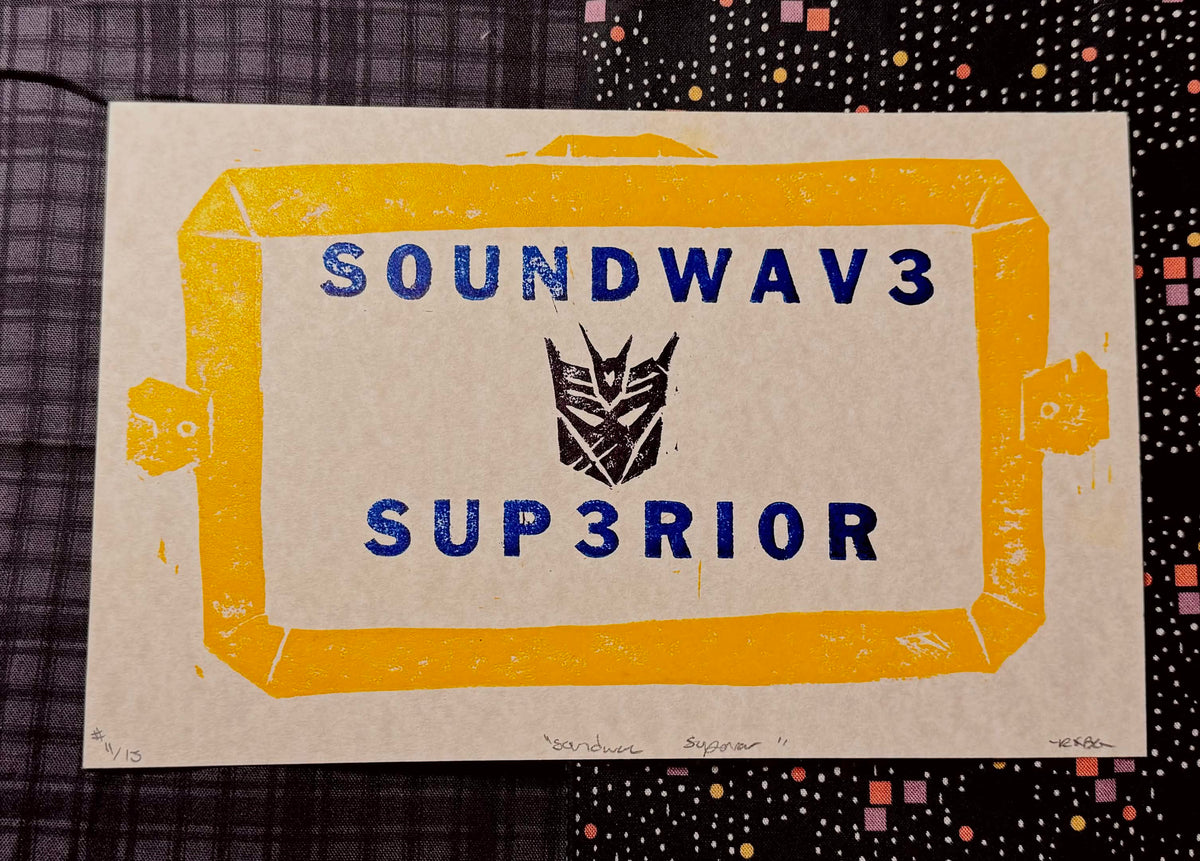 Soundwave Superior letterpress hybrid print