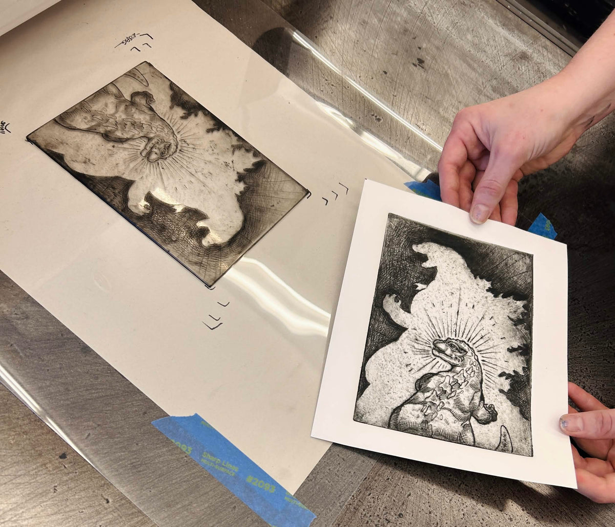 Legacy of a King drypoint print